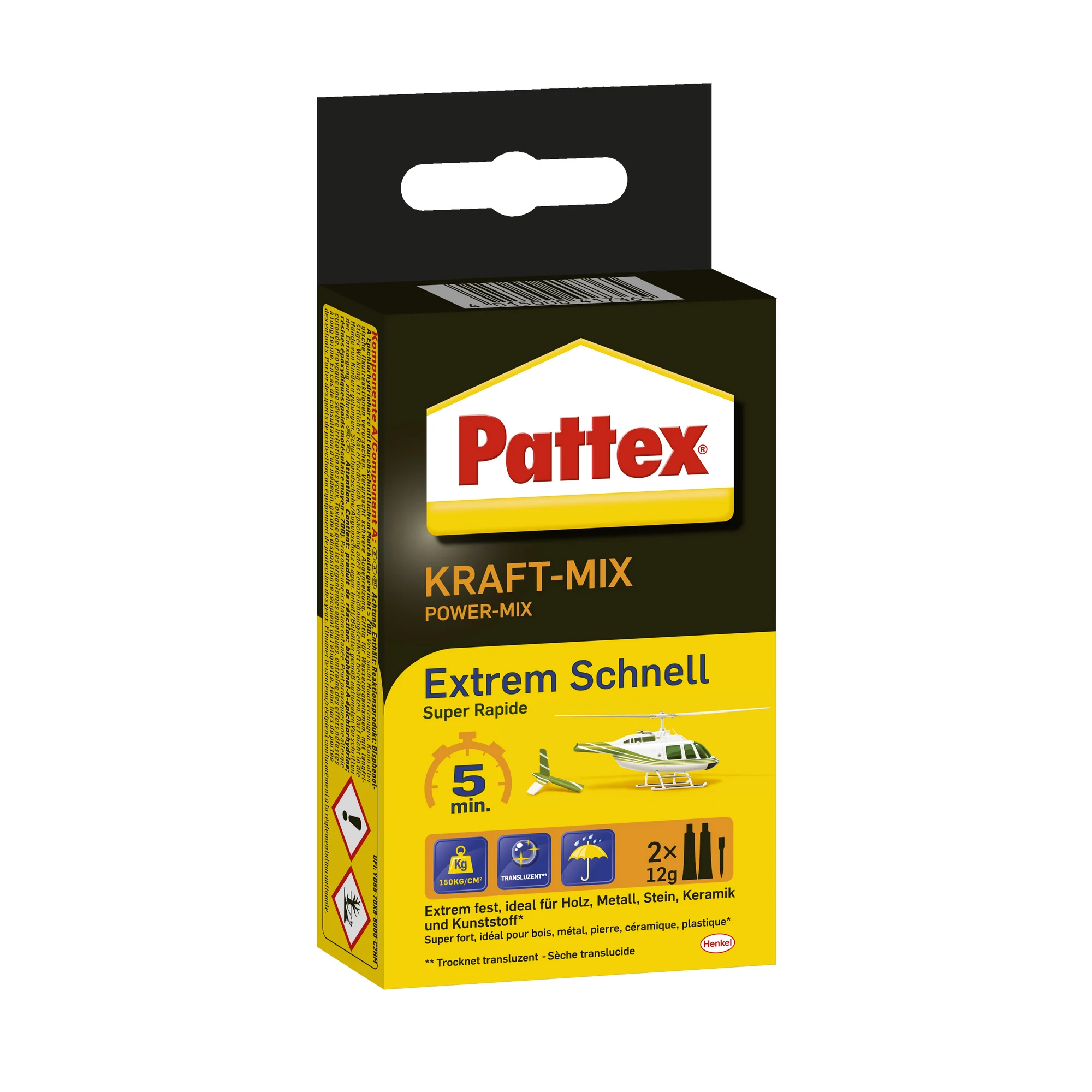 2-Komponenten-Kleber 'Kraft-Mix Extrem Schnell' transparent 2 x 12 g