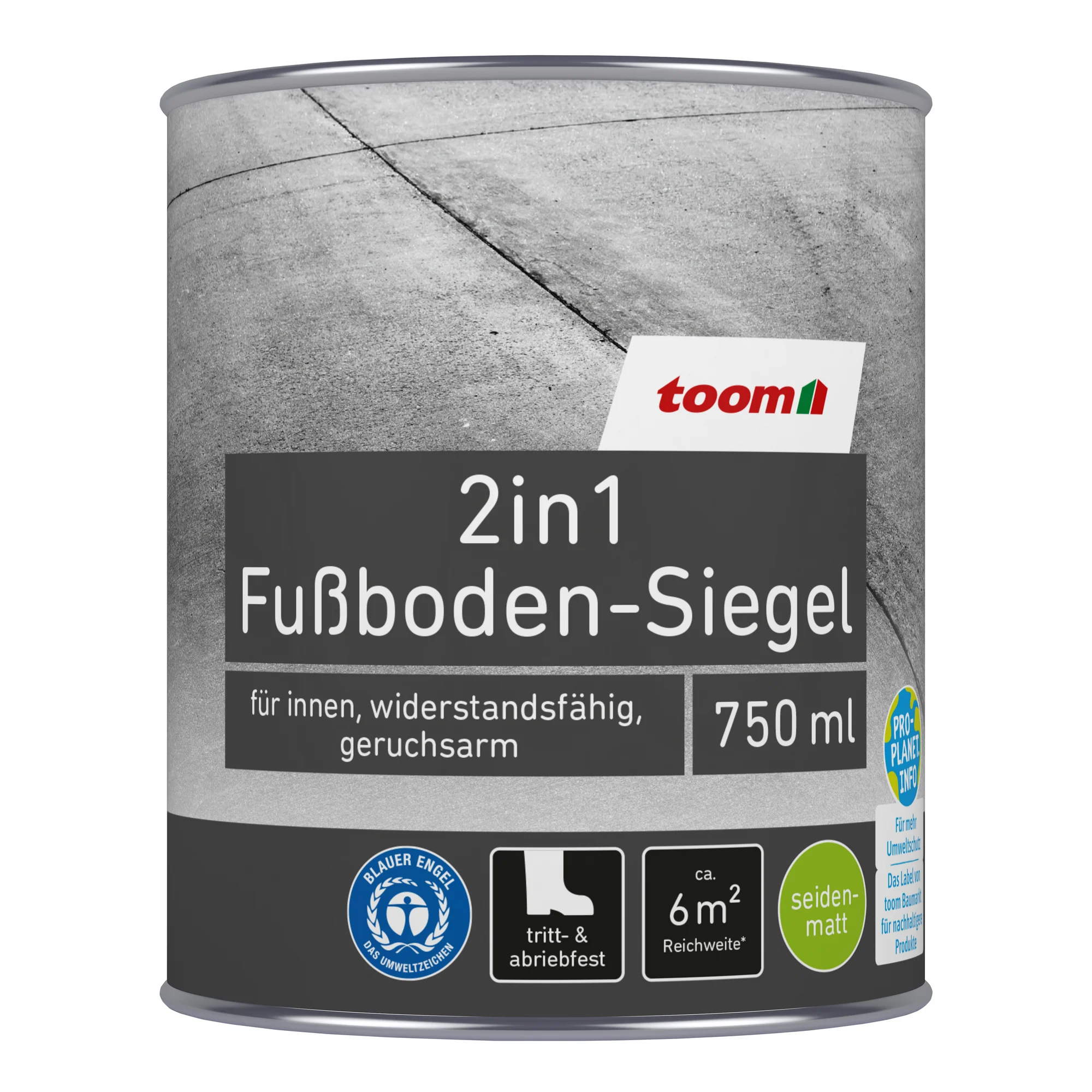 2in1 Fußbodenlack silbergrau 750 ml