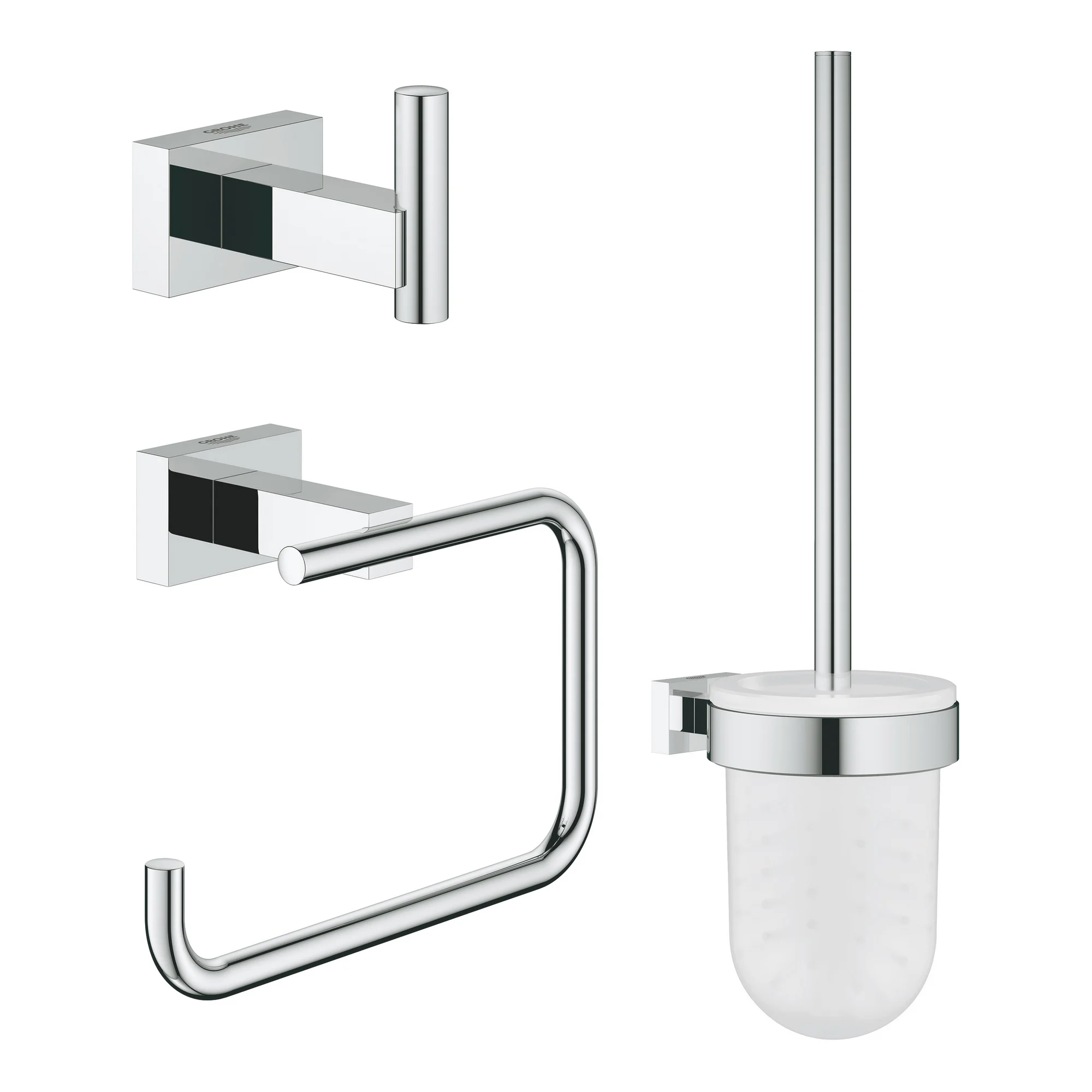 3 in 1 WC-Set 'Essentials Cube' chromfarben