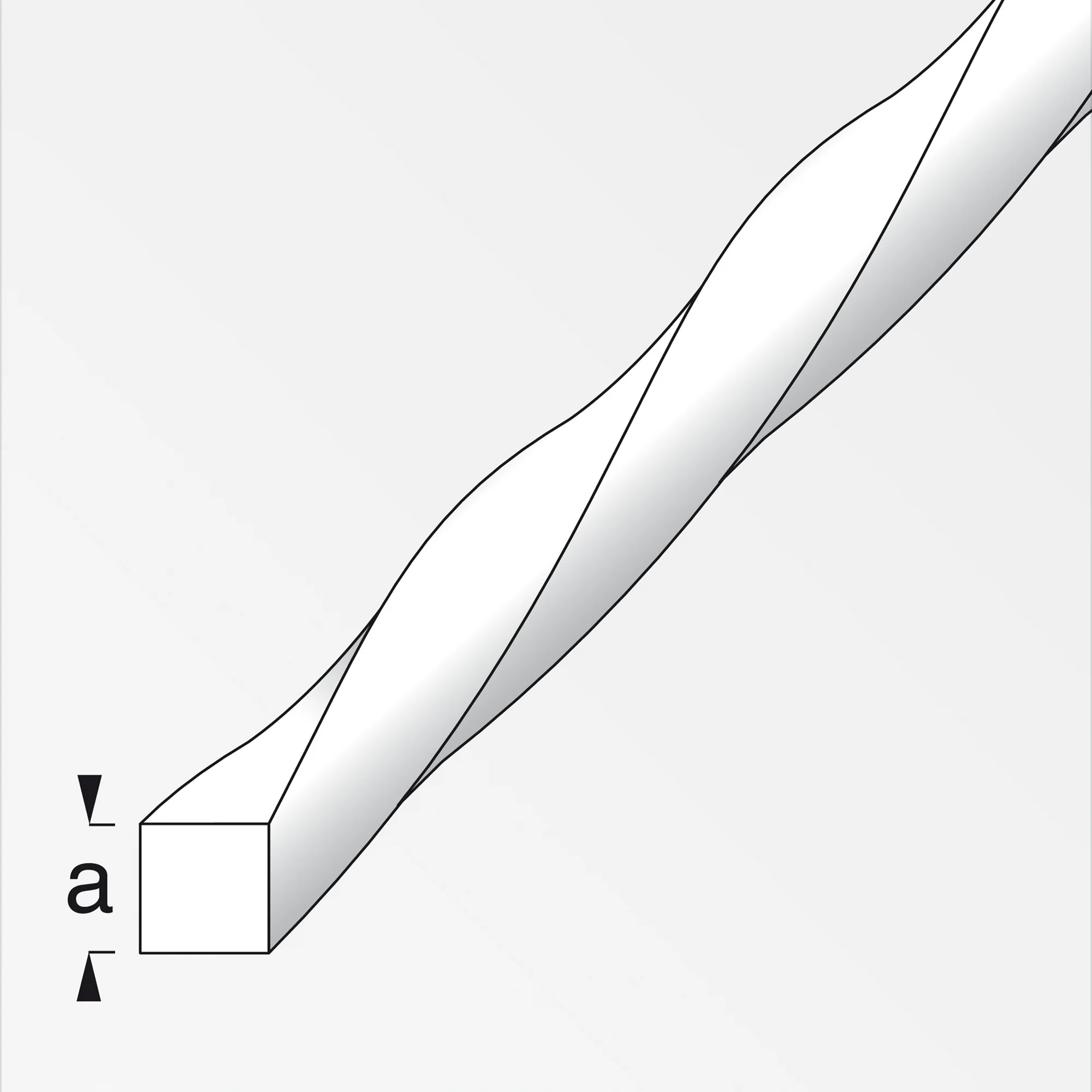 Vierkantstange gewunden 1,2 x 1,2 x 200 cm