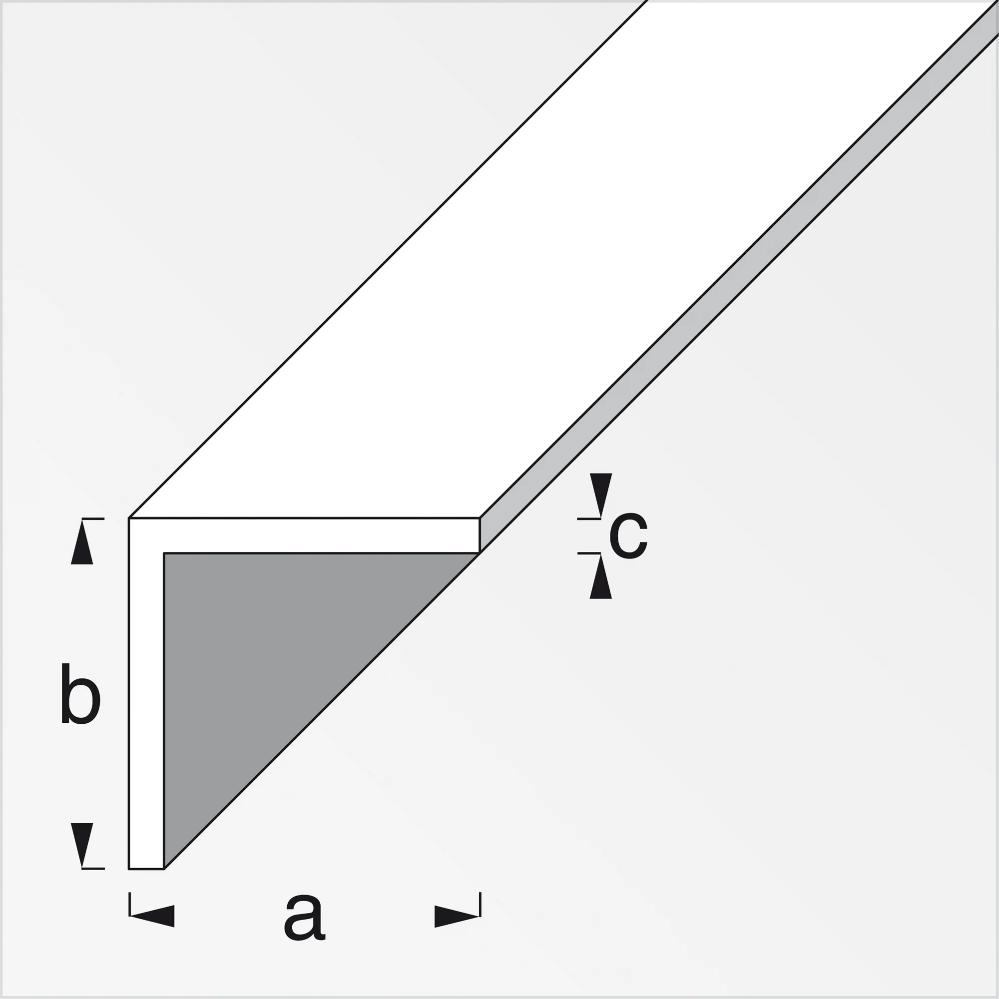 Winkelprofil Aluminium verchromt 1000 x 15 x 15 mm